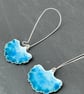 Gingko Leaf Earrings, enamel earrings, Gingko earrings, gift for her, enamel,  - Image 7