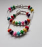 Multicoloured Howlite Bangle - Bracelet Silver Plated (MEDUIM) - Image 5