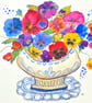 Bowl of Pansies,  print from original artwork. A3, A4 available.  - Image 2