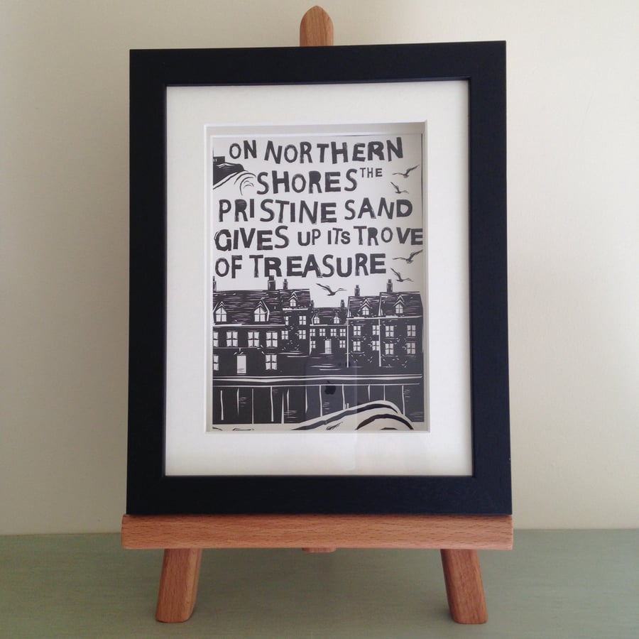 Framed Print of Whitby Poem and Abbey