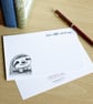 Dapper Sloth Handmade Flat Notecard Set - Pack of 4 with Envelopes - Image 1