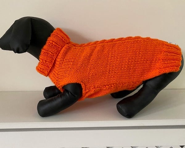 Dog Jumper - Ideal for a Miniature Dachshund or Small Dog, Roll Neck