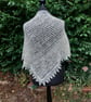 Handspun, Hand-knitted Luxury Shawl in Pure Wensleydale Wool - Image 4