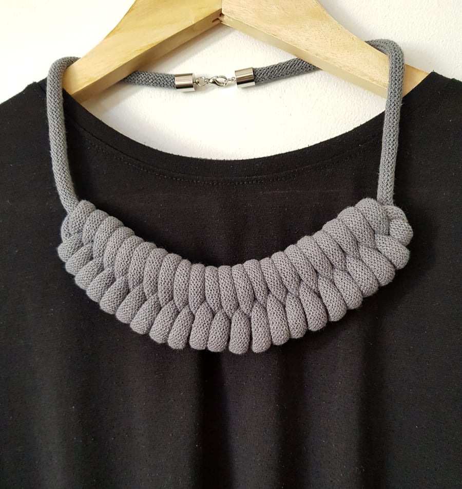Chunky Woven Necklace, 13 Colours, Sustainable, Recycled, Statement