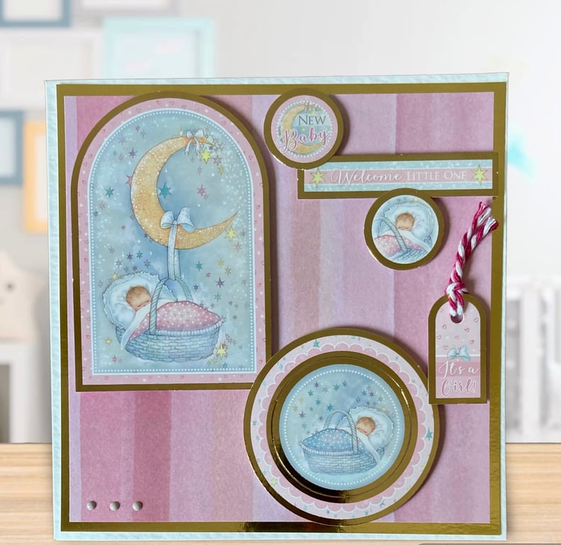 New Baby Card. Card for New Baby Girl. New Baby.