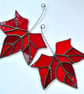 Stained Glass Maple Leaf Suncatcher - Handmade Hanging Window Decoration  - Red - Image 1