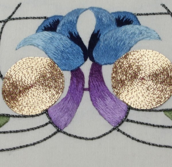 Silk Shading, Embroidery, hand stitching, DIY kit, Goldwork embroidery, hand emb