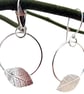 Contemporary, Sterling Silver Leaves Earrings - Image 1