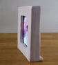 Handmade Freestanding Ceramic Picture Photo Frame in Pink - Image 3