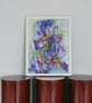 Flag Iris Watercolour Art Print – A4 Botanical Wall Art in Blue & Purple - Image 4