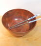 Copper red ramen bowl handmade pottery