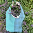 Vintage wool and canvas boho bag.