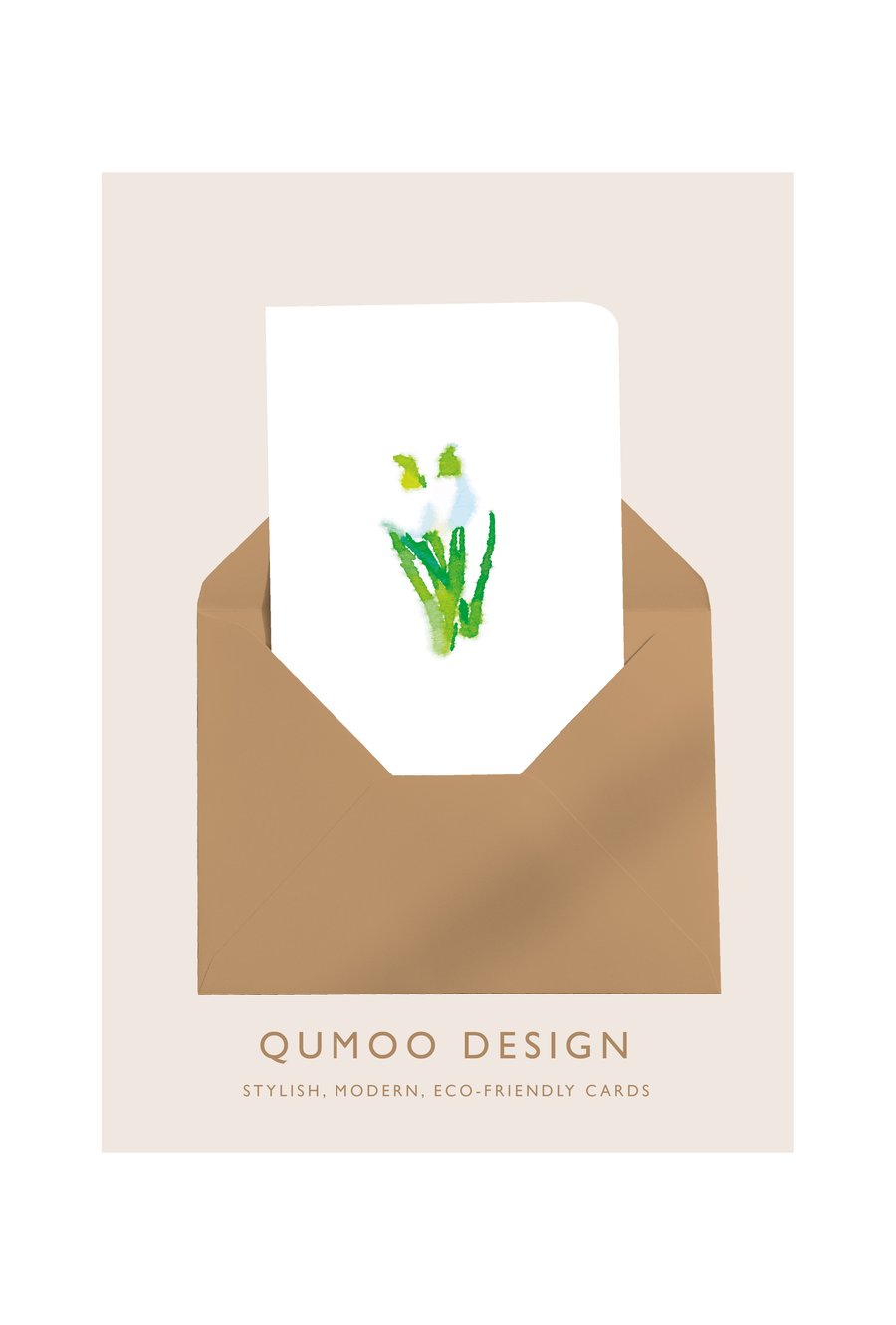 Snowdrop flowers Greetings Card (QM 305)