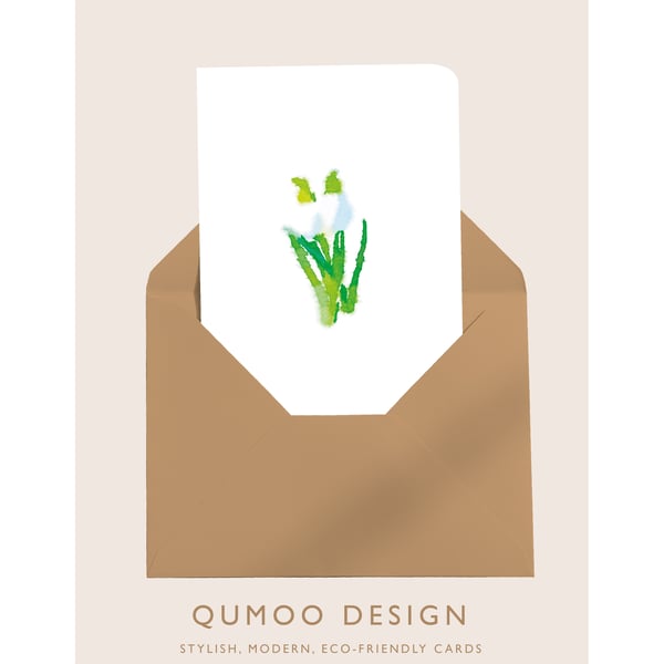 Snowdrop flowers Greetings Card (QM 305)
