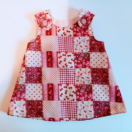 Dress, 3-6 months, Summer dress, A Line dress, pinafore dress, patchwork effect