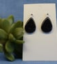 Black Speckled Teardrop Earrings - Image 3