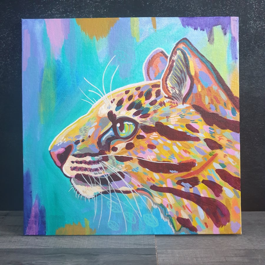 Clouded Leopard Painting