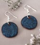 Handmade foraged clay ceramic earrings. Floating Blue glazed Bristol earrings. - Image 4