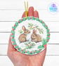 Rabbit mixed media hanging decoration. Rabbit ornament. Rabbit decoration. - Image 2