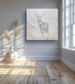 Resilience, a Winter White Stag painting - Image 10