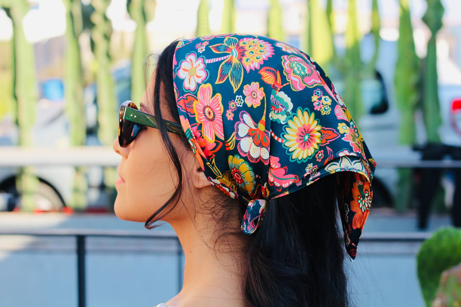 Liberty Luxury Silk Headscarf 'Africa' made in London 