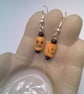 Halloween Bone Skull And Black Bead Earrings, Halloween Earrings, Gift for Her - Image 2