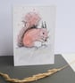 Hand Painted Red Squirrel Greetings Card - Blank Card with Envelope - Image 2
