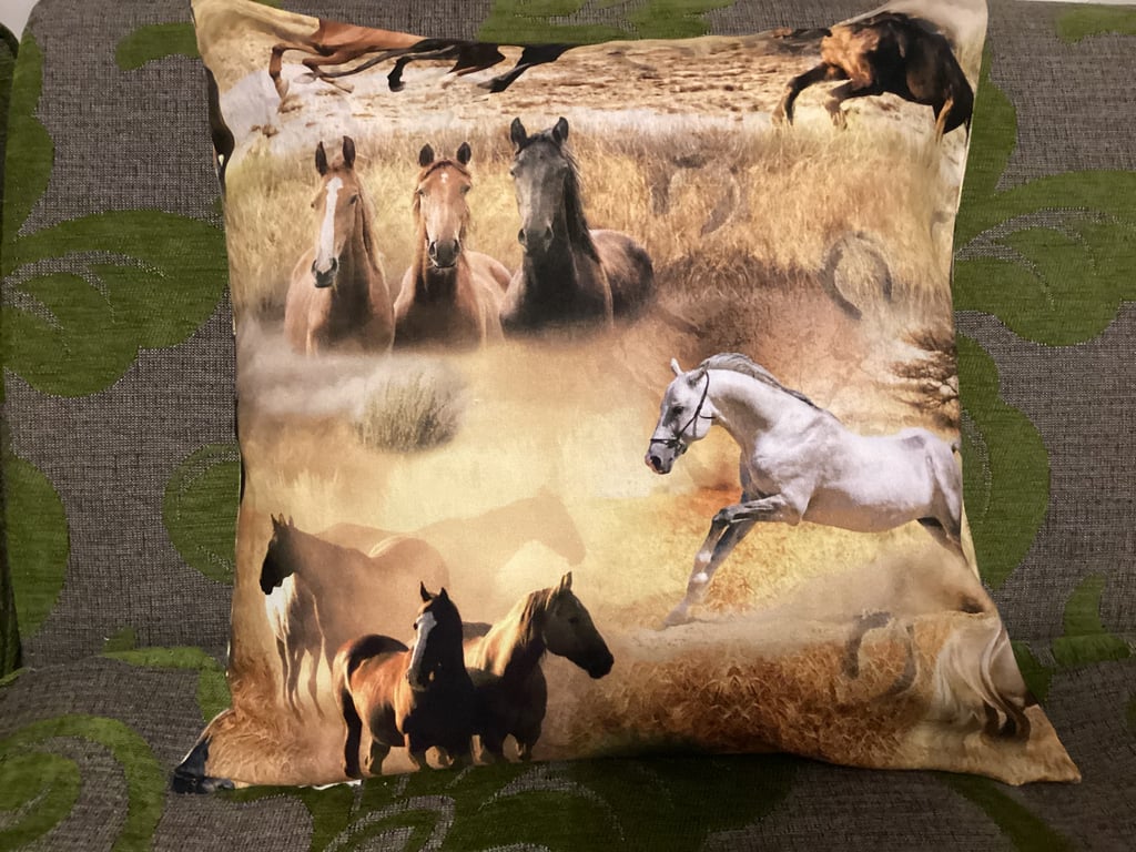 Horse ranch cushion cover 49 cm x 49 cm