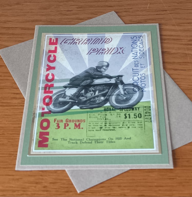 Vintage Grand Prix Motorcycle All Occasion Card