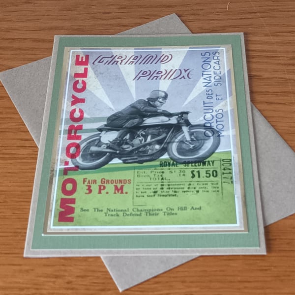 Vintage Grand Prix Motorcycle All Occasion Card