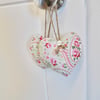 CLEARANCE Pair heart shaped decorations in Cath Kidston fabric