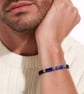 Men's Lapis Lazuli Bracelet Adjustable Black Nylon Cord Stainless Steel - Image 2