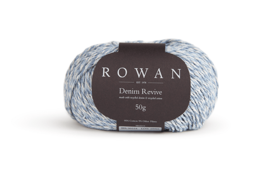 Rowan Yarns 'Denim Revive - Stonewash 222' 95% Recycled Cotton 50g Ball
