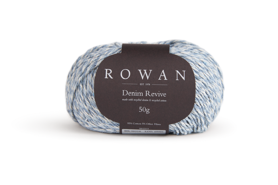 Rowan Yarns 'Denim Revive - Stonewash 222' 95% Recycled Cotton 50g Ball