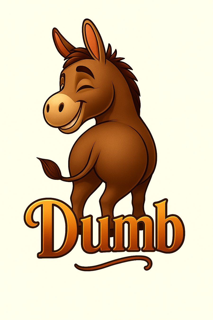 Playful Donkey Character Print – Humorous Home Decor with Elegant Script