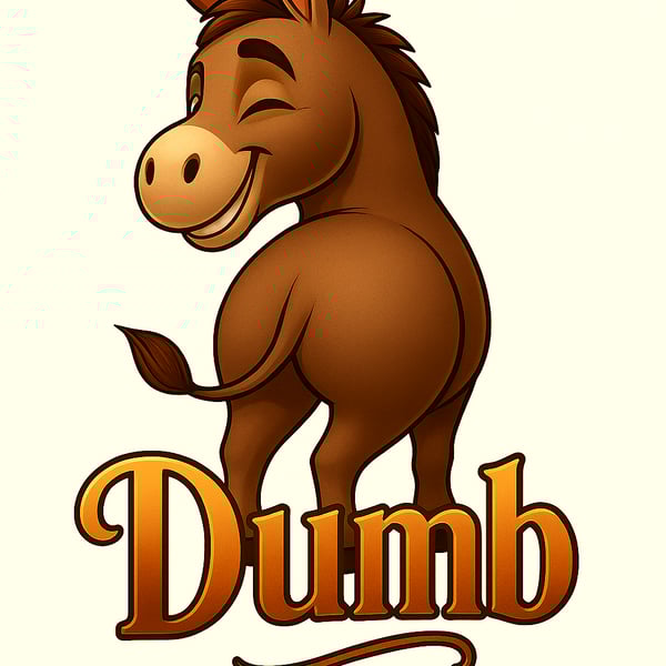 Playful Donkey Character Print – Humorous Home Decor with Elegant Script