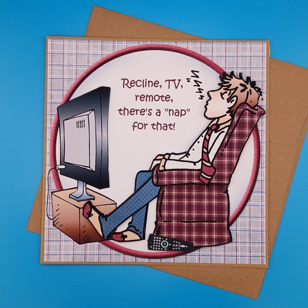 Funny Birthday Card For Him, Decoupage 