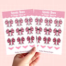 Cute Halloween Goth Stickers, Pink Spooky Stickers.