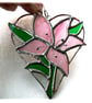 Lily Heart Suncatcher Stained Glass 020 Pink Flower - Image 2