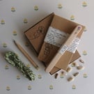 Garden gift set - seed envelopes, plant labels, twine & pencil - violet design
