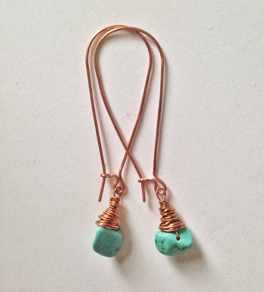 Boho turquoise earrings 