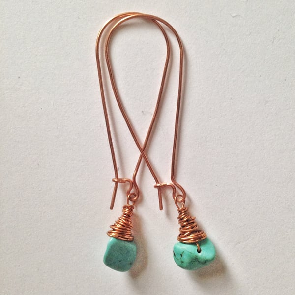 Boho turquoise earrings 