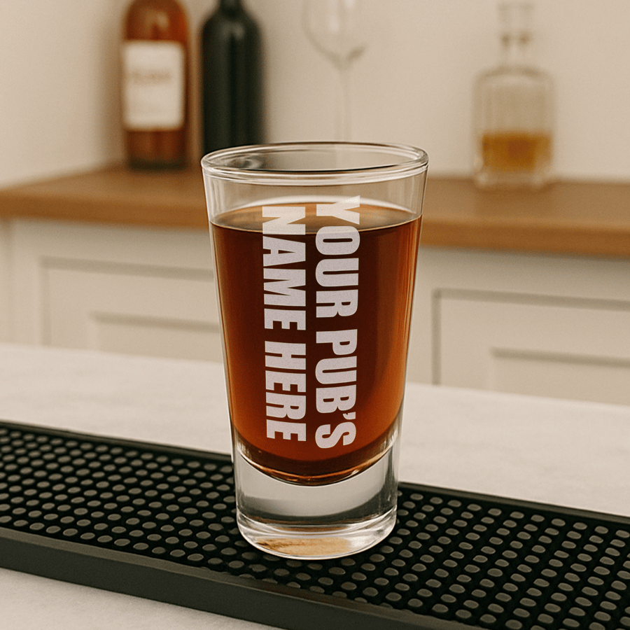  Personalised Pub Name Shot Glass – Custom Home Bar Glassware with Engraved Text