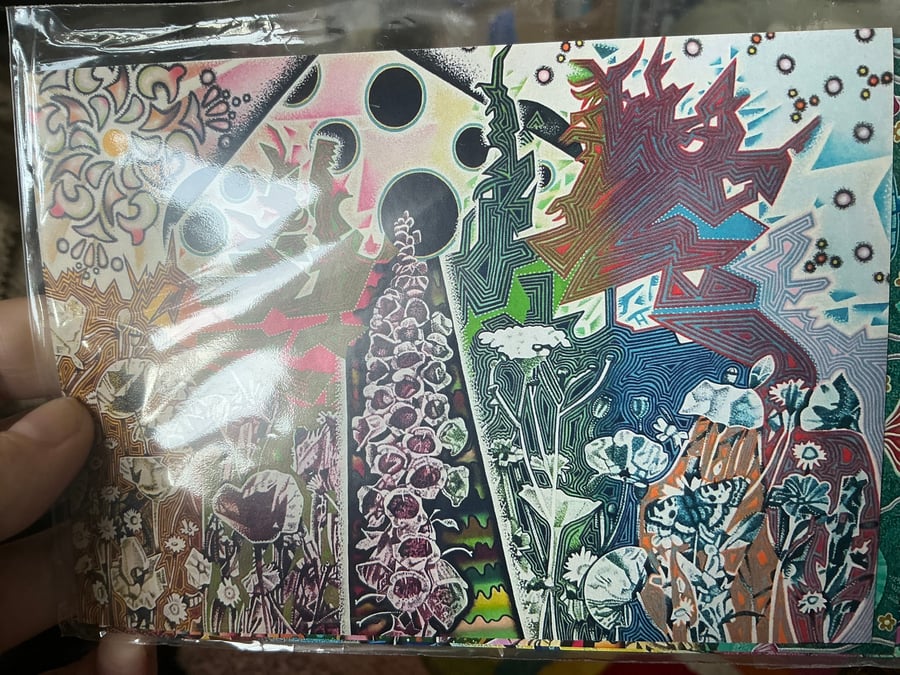 Pack of ten stickers of colour prints