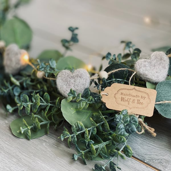 Needle Felt Heart Garland 