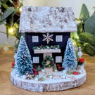 Winter Cottage - Handmade Wooden Christmas Decoration 