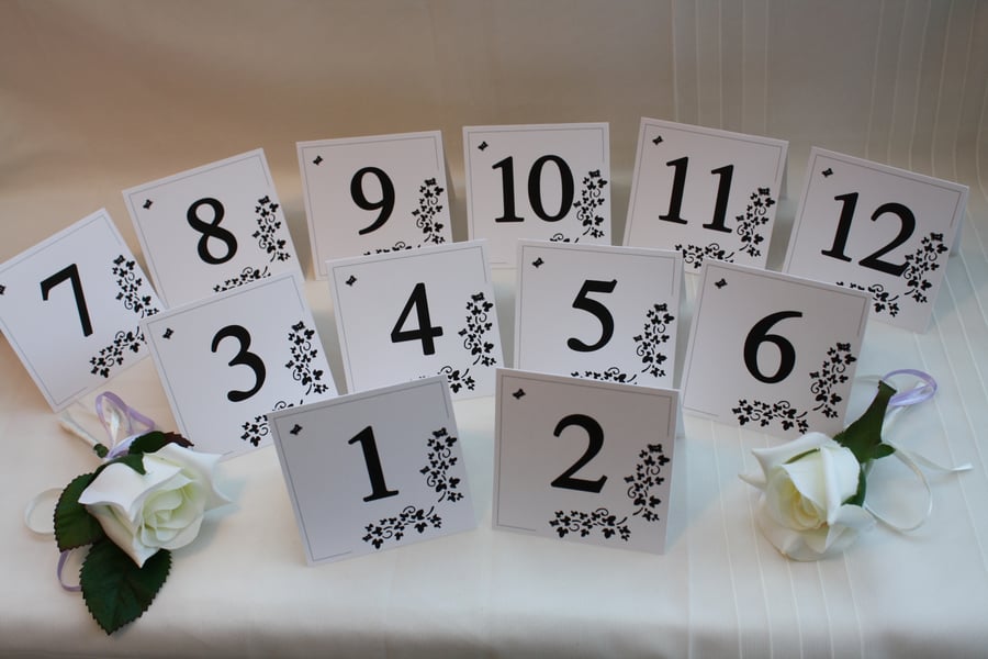 Butterfly Double Sided Table Numbers 1 - 12