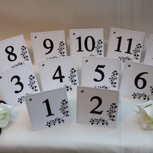 Butterfly Double Sided Table Numbers 1 - 12