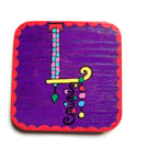Up cycled purple coaster with lettter L 