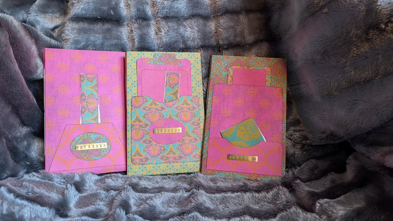 3-pack super bright slim notebooks-jotters-journals perfect for handbag-rucksack